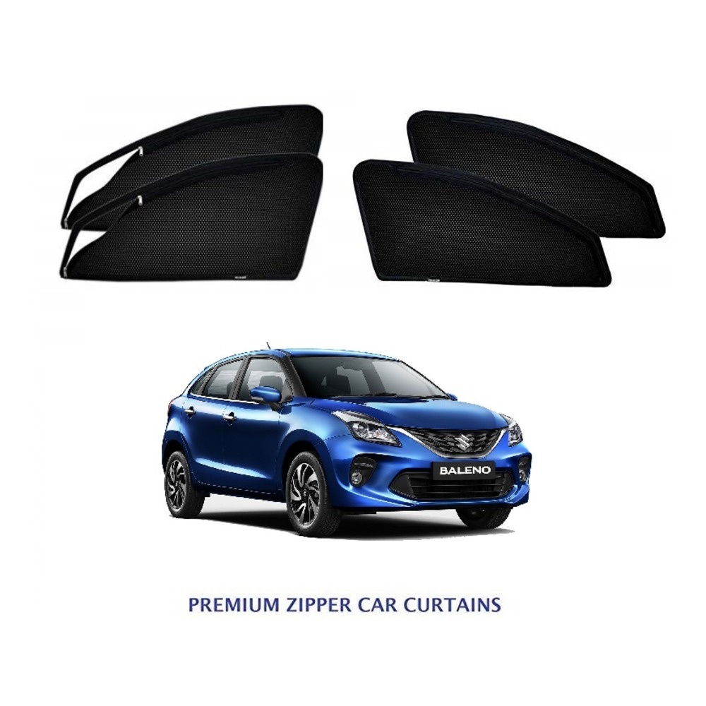Premium Magnetic Curtain with Zipper for Baleno New - Black